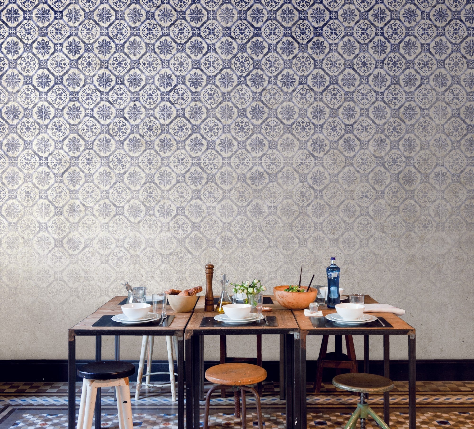 JO1022-1 Musas Azul Journeys I Mural by Tres Tintas