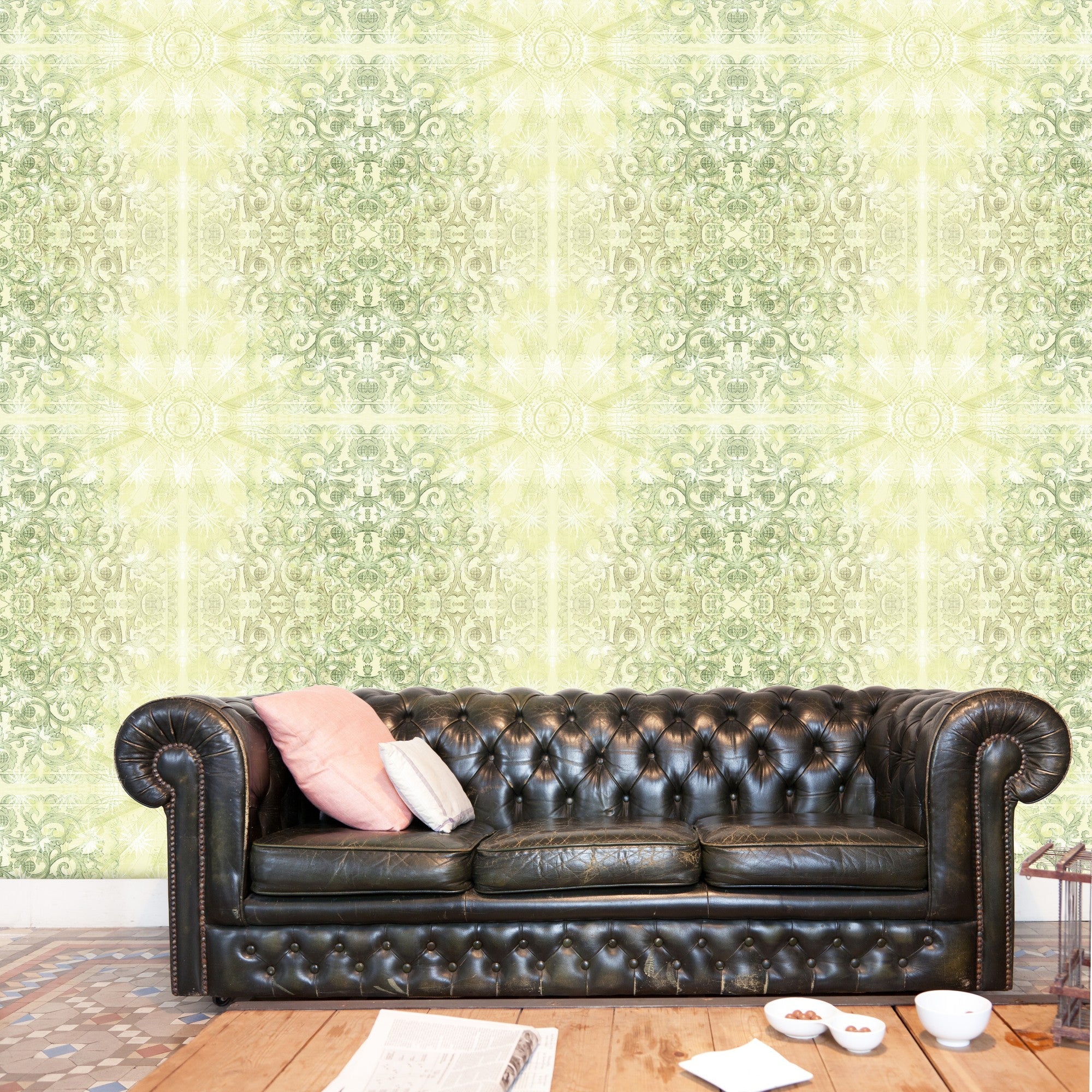 JO1024-3 Bindweed Green Journeys I Mural by Tres Tintas