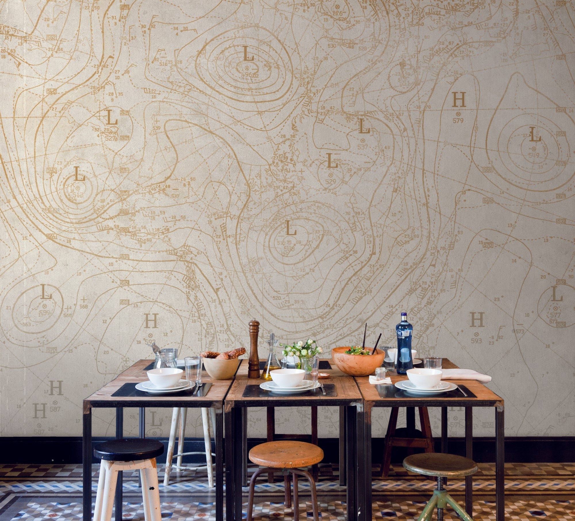 JO1032-1 Isobar Ocre Journeys I Mural by Tres Tintas