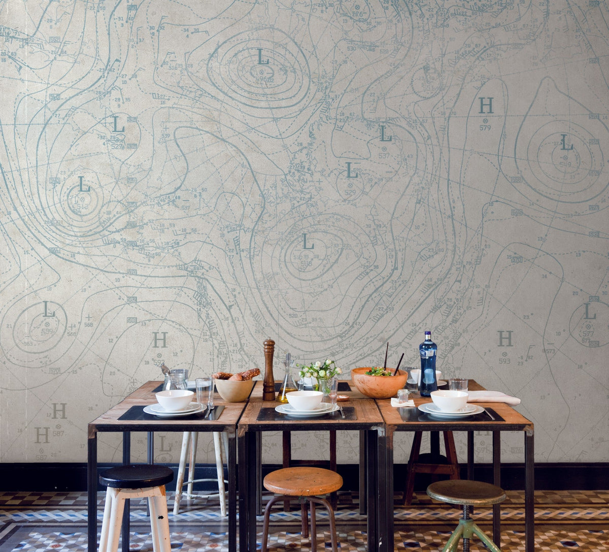 JO1032-2 Isobar Azul Journeys I Mural by Tres Tintas