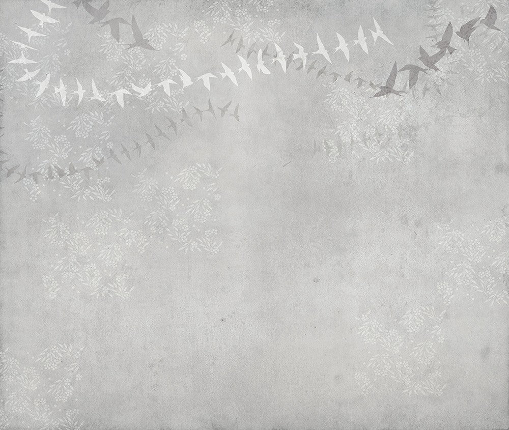 JO1034-4 Birds Azul Journeys I Mural by Tres Tintas