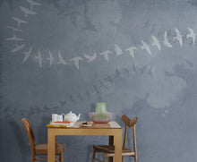 JO1034-4 Birds Azul Journeys I Mural by Tres Tintas
