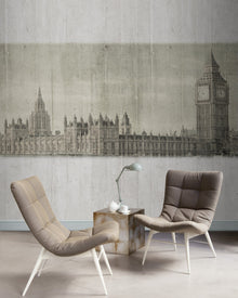 JO1035-3 London Sepia Journeys I Mural by Tres Tintas