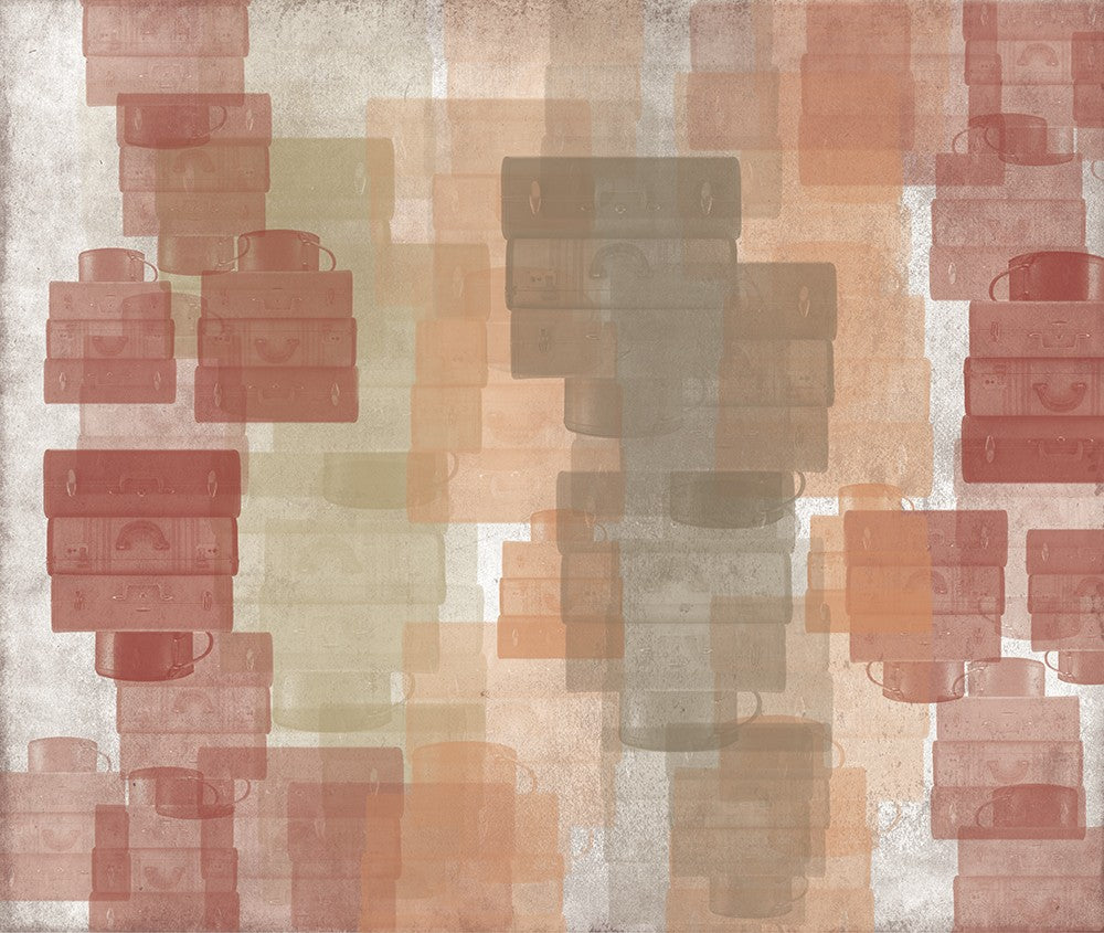 JO1038-1 Suitcases Rojo Journeys I Mural by Tres Tintas