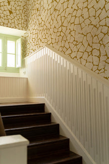 JO2706-1 Gracia Withe/ Gold Journeys II Mural by Tres Tintas