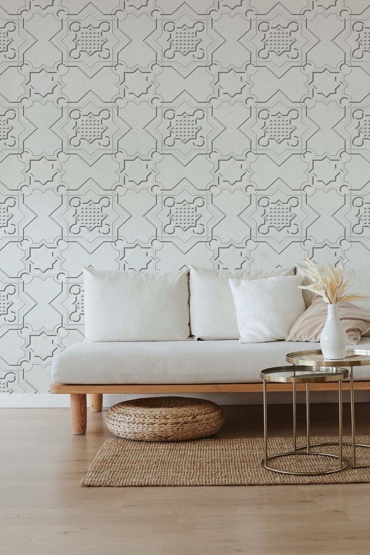 JO2717-2 Fez White Grey Journeys II Mural by Tres Tintas