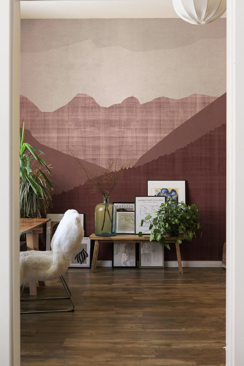 JO2723-2 Berna Red Journeys II Mural by Tres Tintas