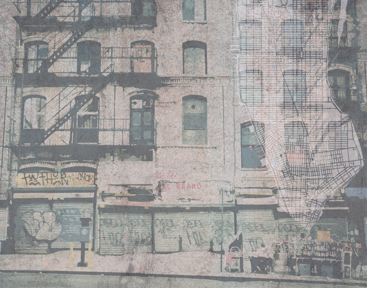 JO2725-1 Soho Colored Journeys II Mural by Tres Tintas