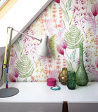 JRD50101W Summer Ferns Coral Pink Wallpaper by Ohpopsi