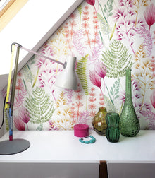 JRD50101W Summer Ferns Coral Pink Wallpaper by Ohpopsi
