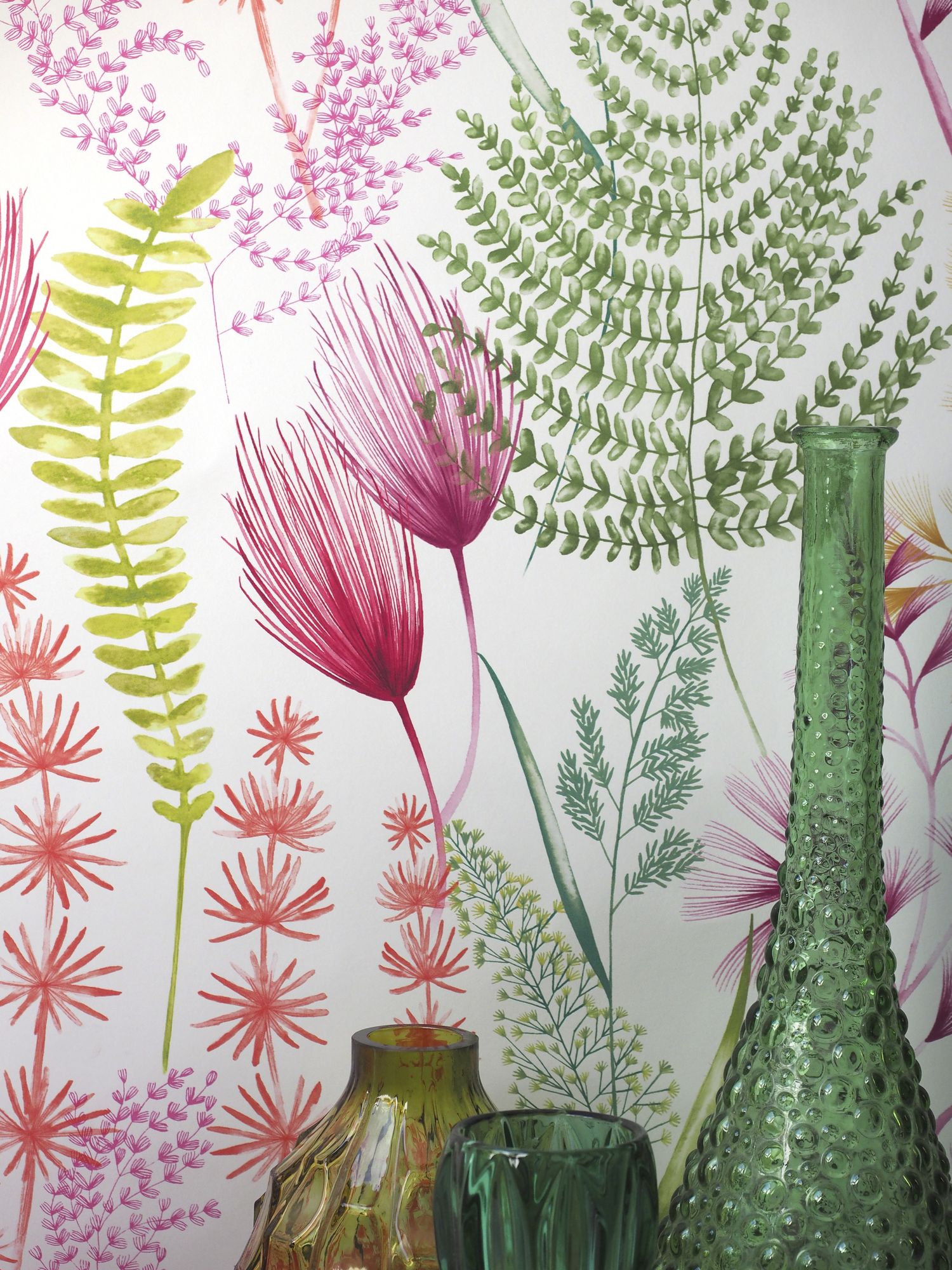 JRD50101W Summer Ferns Coral Pink Wallpaper by Ohpopsi