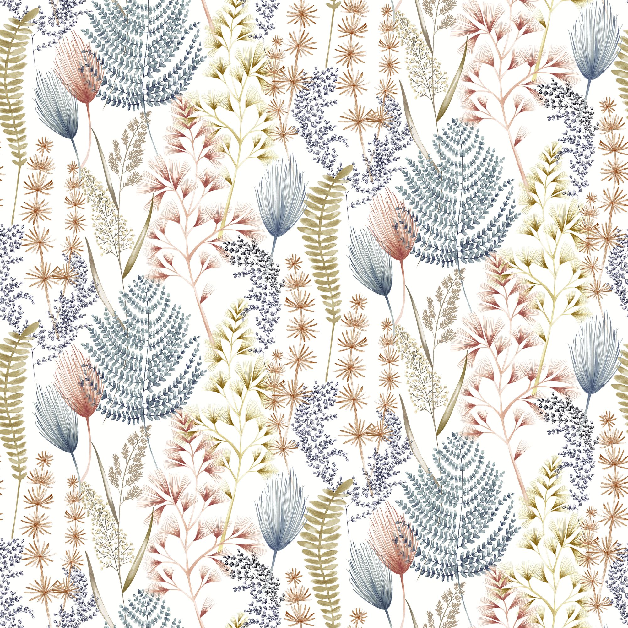 JRD50104W Summer Ferns Denim Wallpaper by Ohpopsi