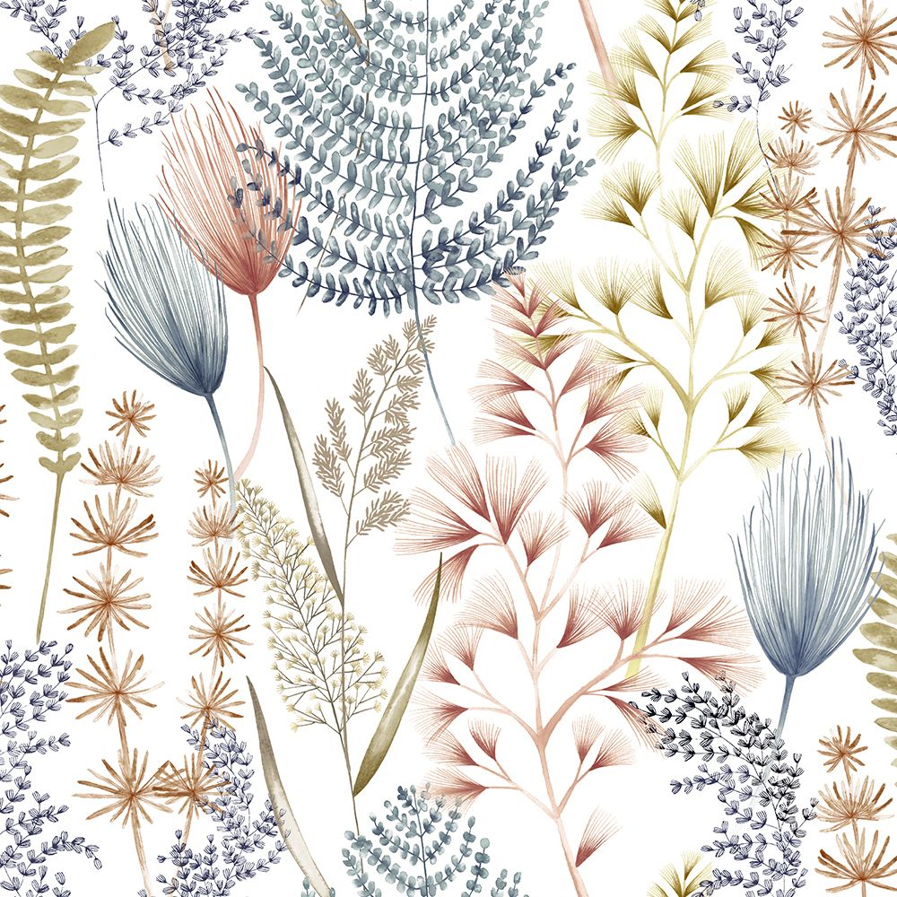 JRD50104W Summer Ferns Denim Wallpaper by Ohpopsi