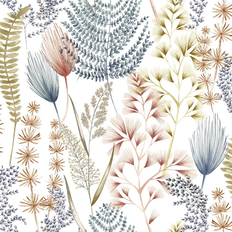 JRD50104W Summer Ferns Denim Wallpaper by Ohpopsi