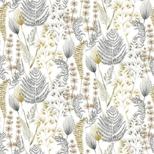 JRD50105W Summer Ferns Grey Mustard Wallpaper by Ohpopsi