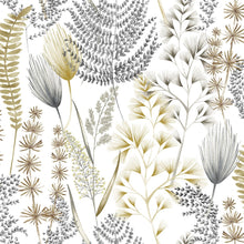 JRD50105W Summer Ferns Grey Mustard Wallpaper by Ohpopsi