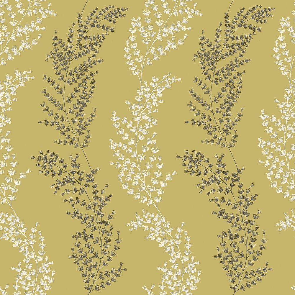 JRD50107W Mimosa Trail Mustard Wallpaper by Ohpopsi