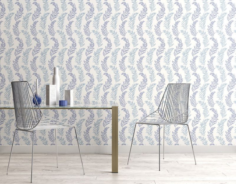 JRD50110W Mimosa Trail Blue Wallpaper by Ohpopsi
