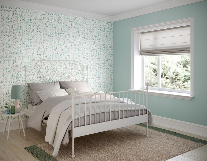 JRD50118W Arabella Teal Cream Wallpaper by Ohpopsi