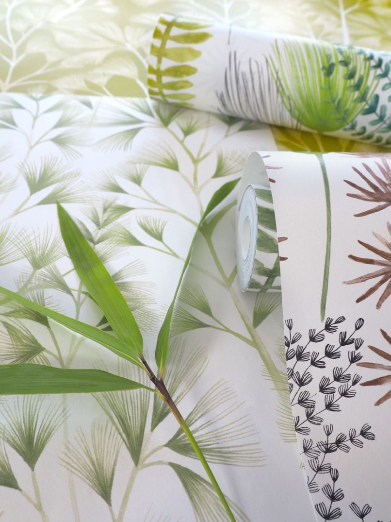 JRD50120W Arabella Green Cream Wallpaper by Ohpopsi