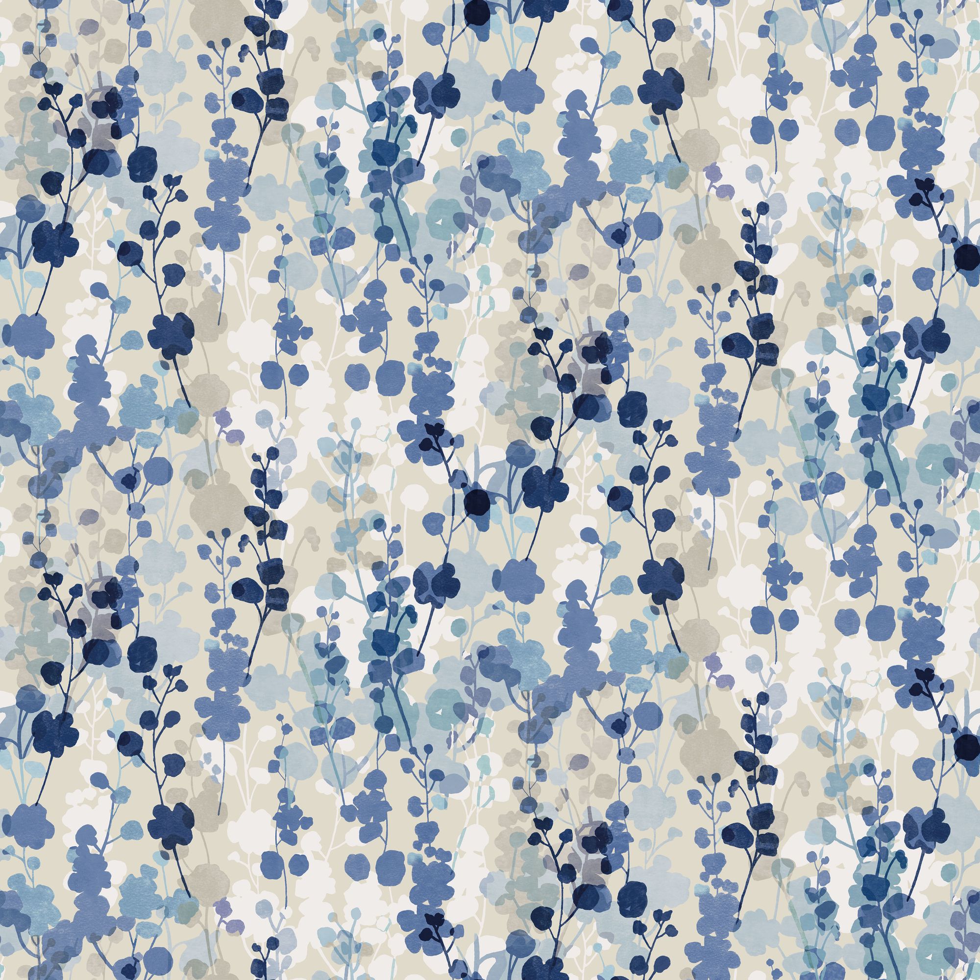 JRD50124W Blossom Blue Natural Wallpaper by Ohpopsi