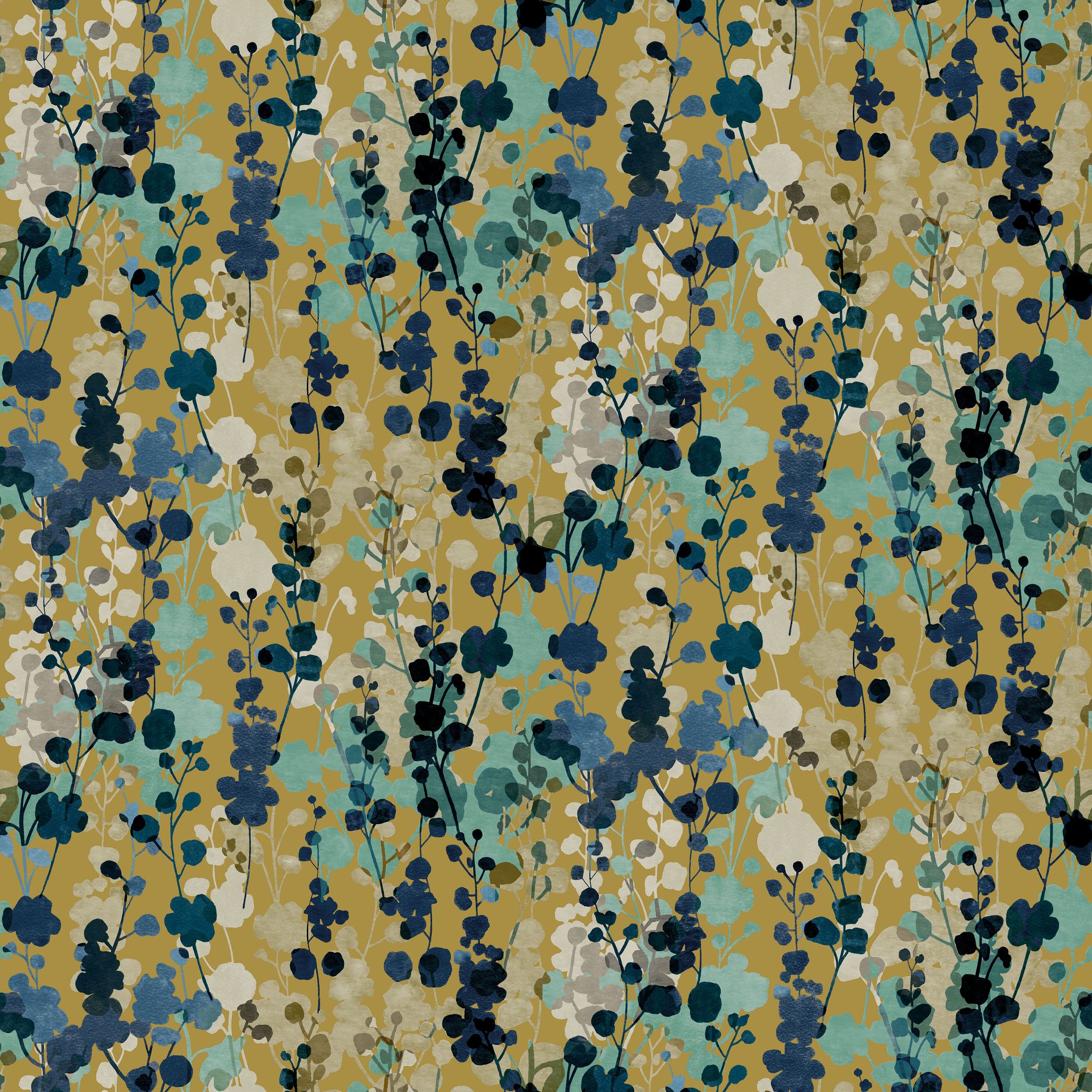 JRD50126W Blossom Royal Mustard Wallpaper by Ohpopsi