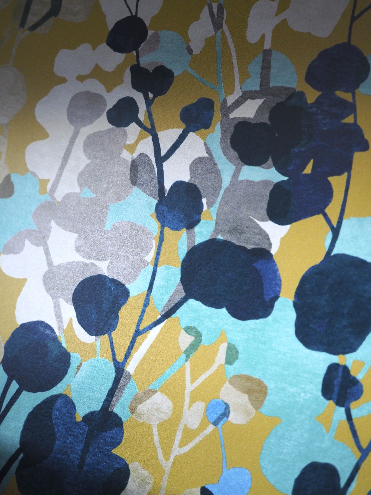 JRD50126W Blossom Royal Mustard Wallpaper by Ohpopsi