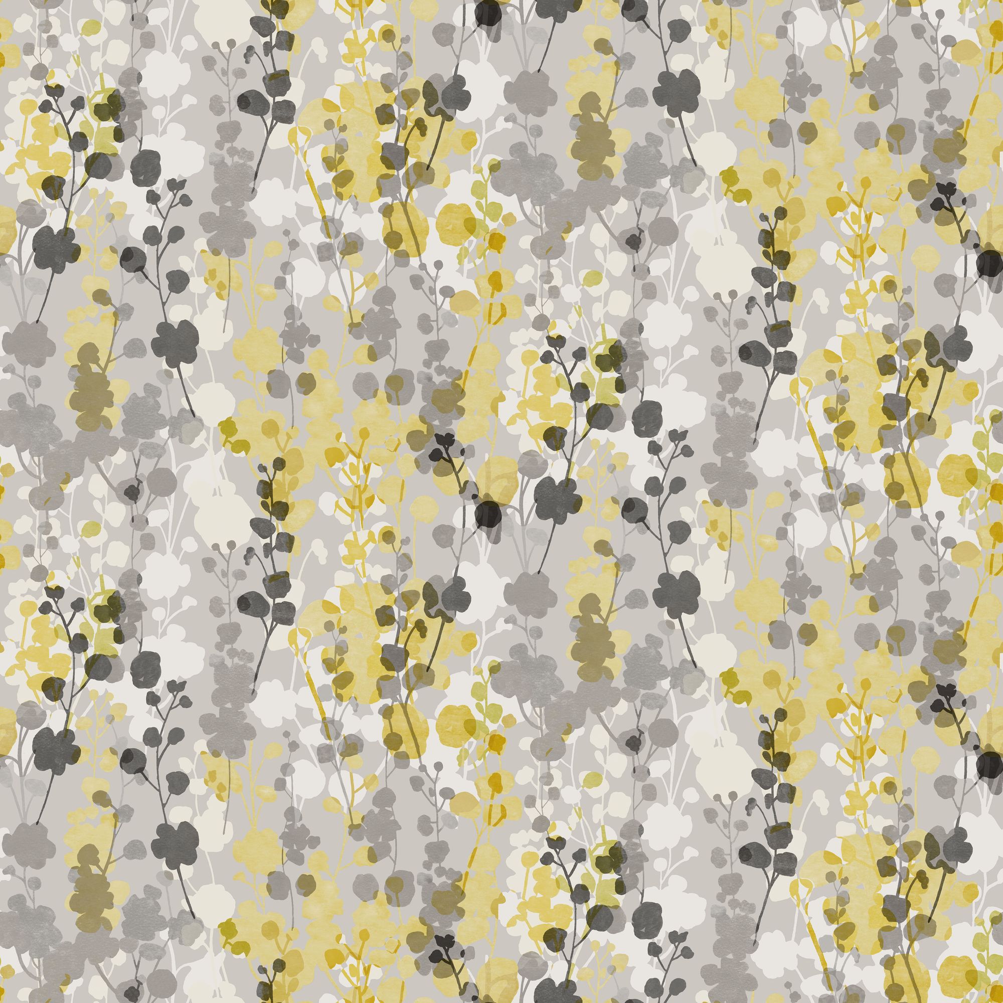 JRD50127W Blossom Mustard Grey Wallpaper by Ohpopsi