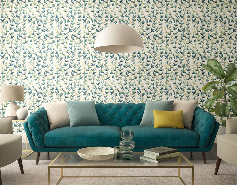 JRD50128W Pomponette Royal Mustard Wallpaper by Ohpopsi