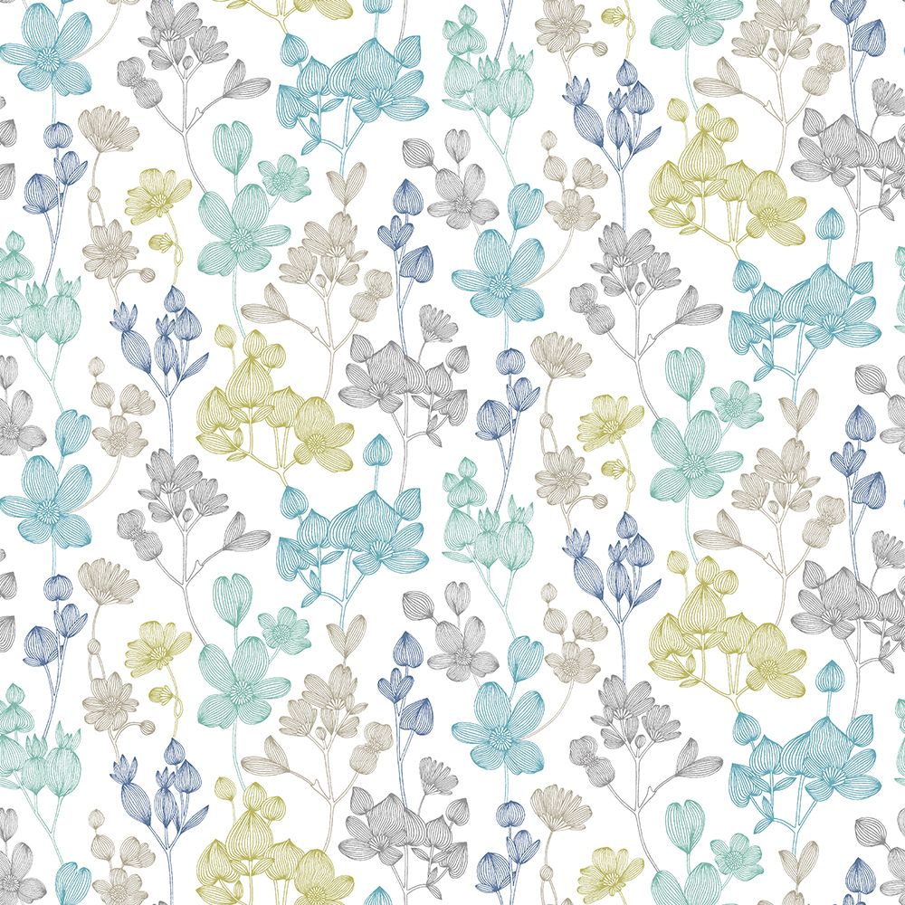 JRD50135W Kalina Pretty Blue Wallpaper by Ohpopsi