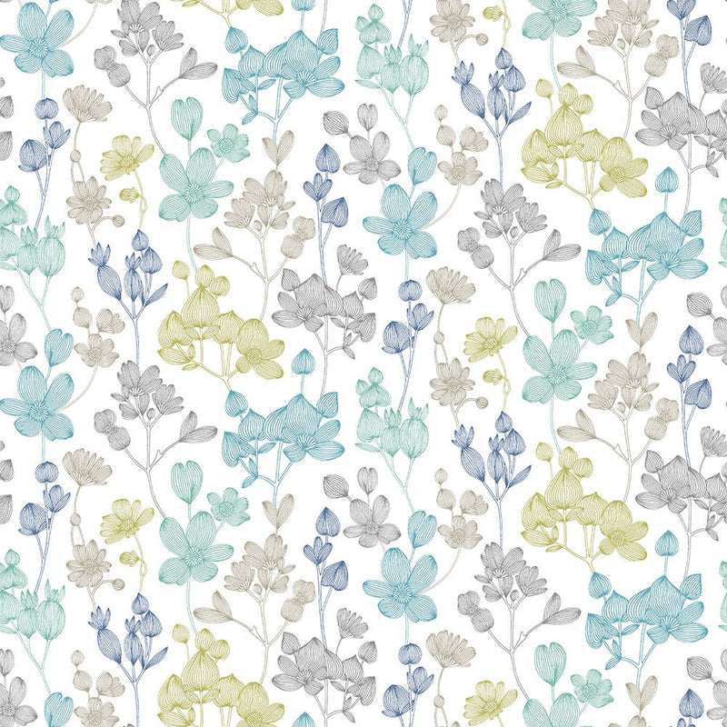 JRD50135W Kalina Pretty Blue Wallpaper by Ohpopsi