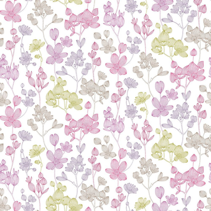 JRD50136W Kalina Pretty Pink Wallpaper by Ohpopsi
