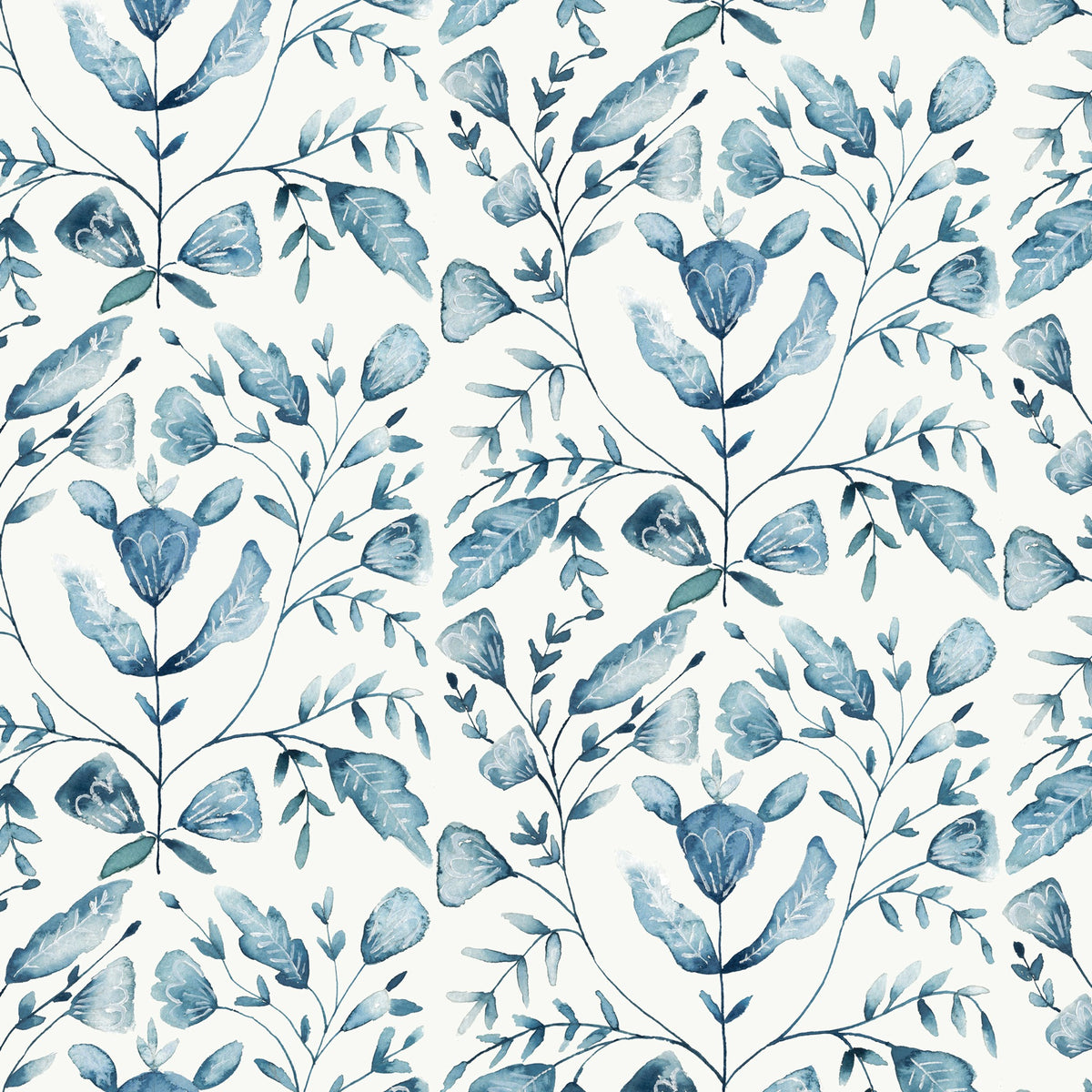 Juna Denim Country Folk Wallpaper by Voyage Maison | JUNA/WPO/DEN