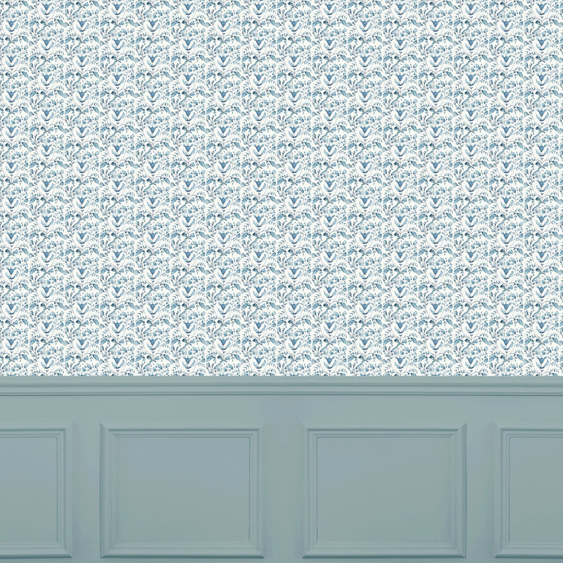 Juna Denim Country Folk Wallpaper by Voyage Maison | JUNA/WPO/DEN