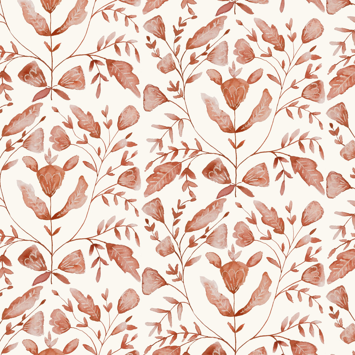 Juna Terracotta Country Folk Wallpaper by Voyage Maison | JUNA/WPO/TER