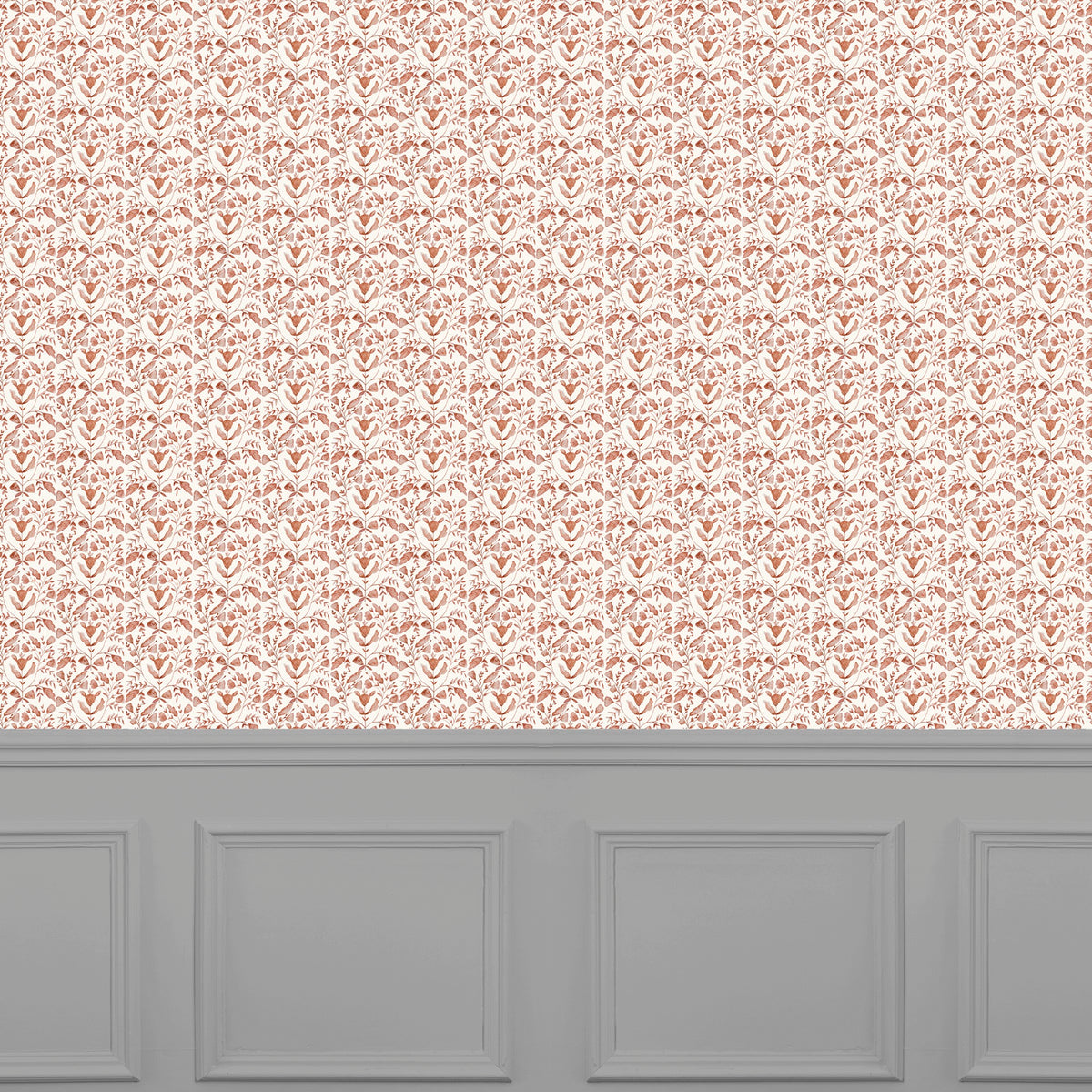 Juna Terracotta Country Folk Wallpaper by Voyage Maison | JUNA/WPO/TER