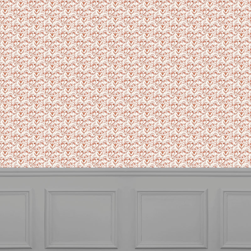 Juna Terracotta Country Folk Wallpaper by Voyage Maison | JUNA/WPO/TER