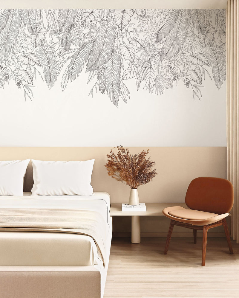 Descendant Jungle Noir Et Blanc Moonlight 3 Mural by Caselio