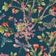 Jewel A Flutter Heart Deco Indigo & Red Wallpaper by Brand McKenzie