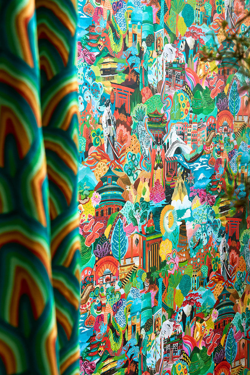 112919 Journey of Discovery Colour 3 Ionian Wallpaper by Harlequin