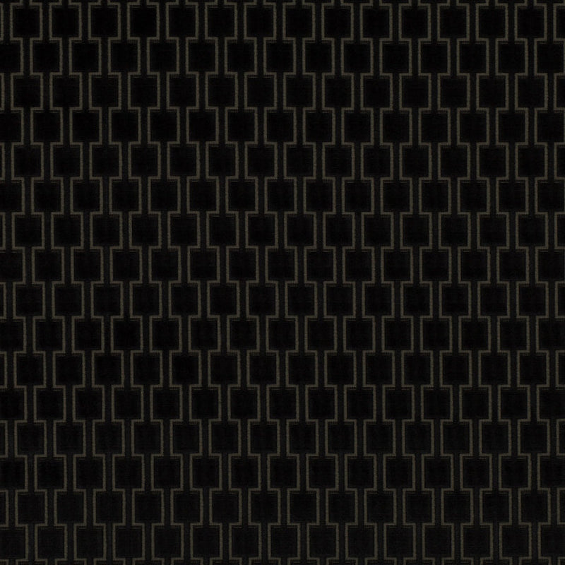 K5096/11 Bakerloo Jet Black Fabric by Kirkby Design