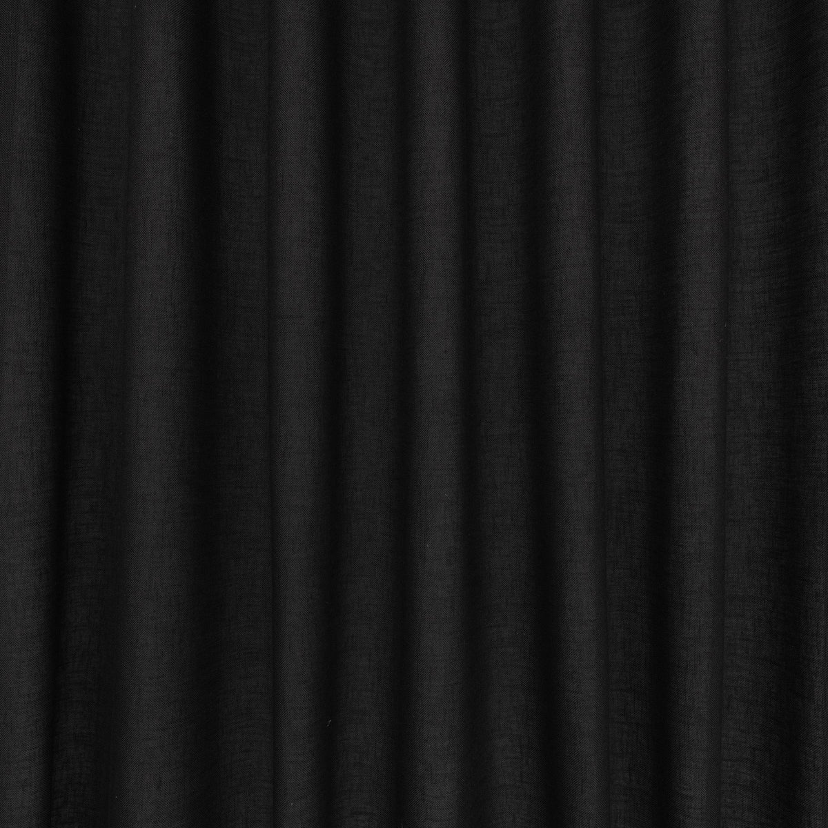 Expo FR Jet Black Ornate Drapery Fabric by Kirkby Design — draped
