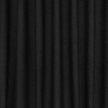Expo FR Jet Black Ornate Drapery Fabric by Kirkby Design — draped