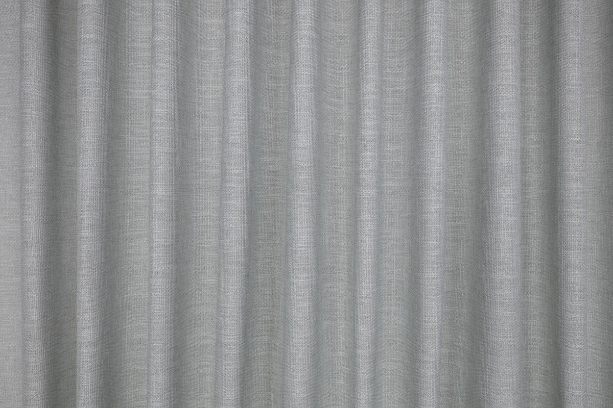 Cosmo FR Soft Aqua Ornate Drapery Fabric by Kirkby Design — draped