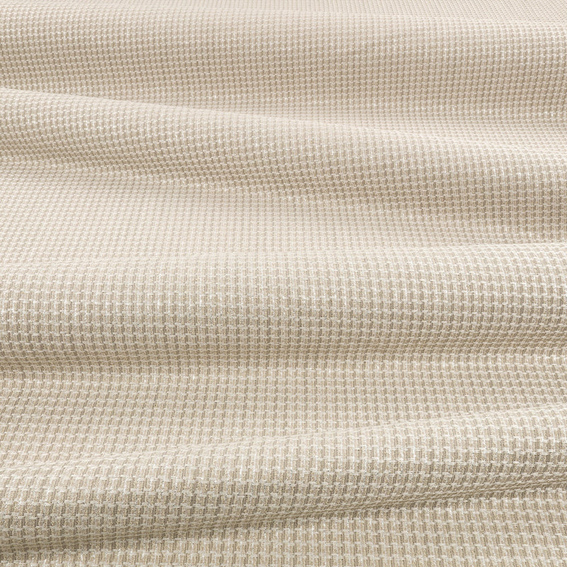 Curio Drape FR Chrome Ornate Drapery Fabric by Kirkby Design — draped