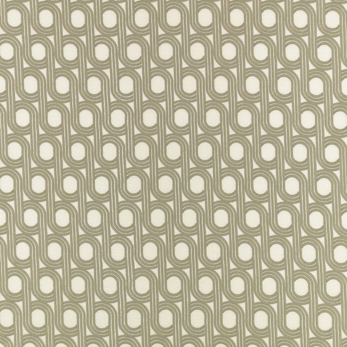 Cornice Drape FR Sage Ornate Drapery Fabric by Kirkby Design — flat
