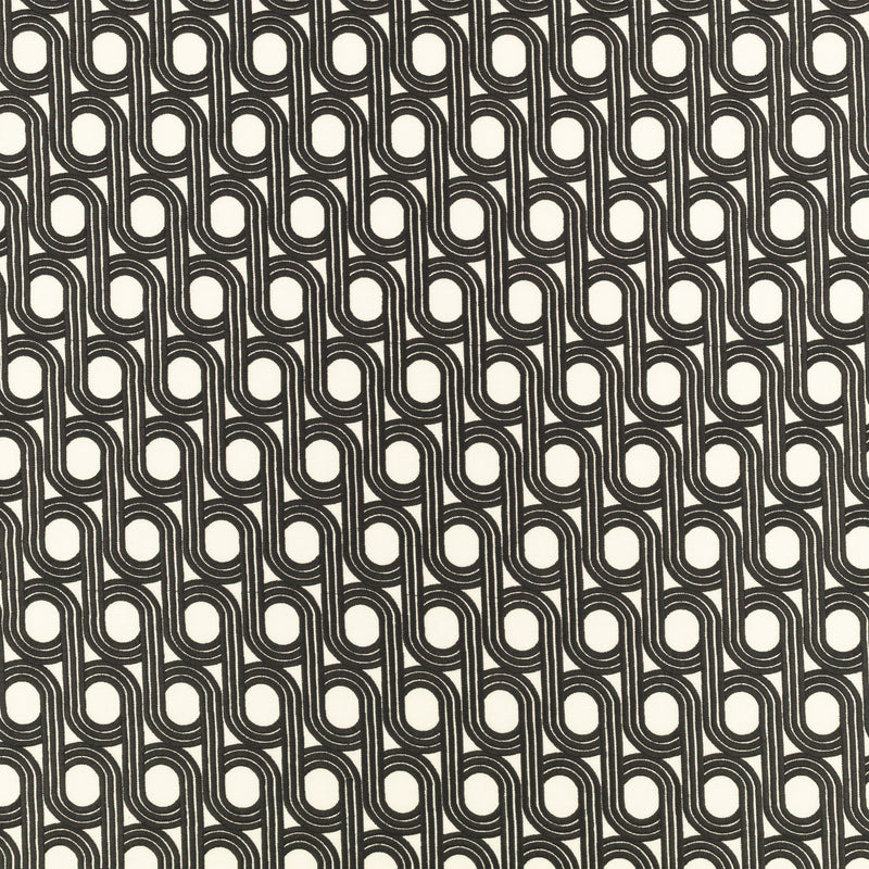 Cornice Drape FR Monochrome Ornate Drapery Fabric by Kirkby Design — flat