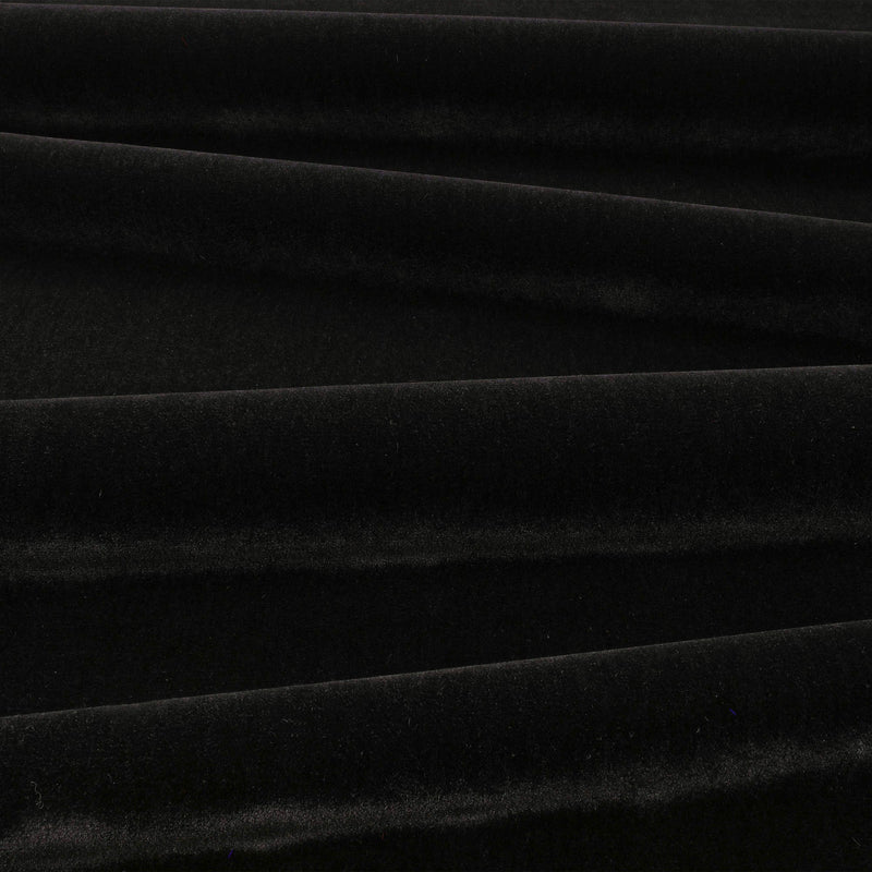 Fuzzy FR Crib 5 Jet Black Fabric by Kirkby Design — draped