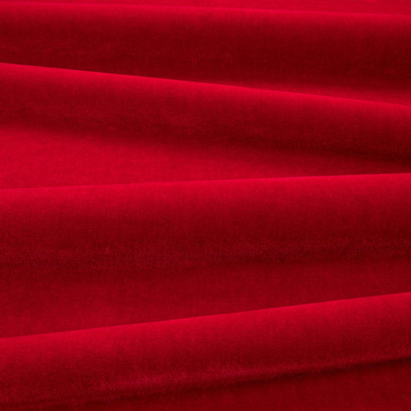 Fuzzy FR Crib 5 Electric Red Fabric by Kirkby Design — draped