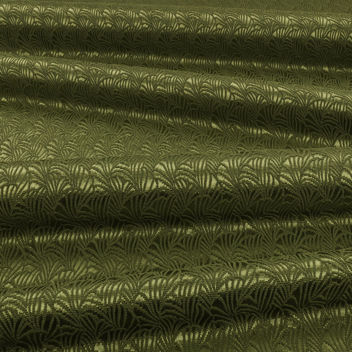 Lunette Monstera Ornate Fabric by Kirkby Design — draped